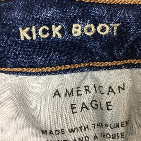 American Eagle Outfitters Jeans Stretch Kick Boot Size 8S length 30" - Picture 4 of 9